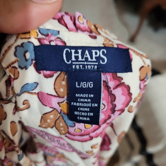 NWT Chaps Short Flowy Tunic Dress  Long sleeves with polkadots accents - Picture 8 of 10